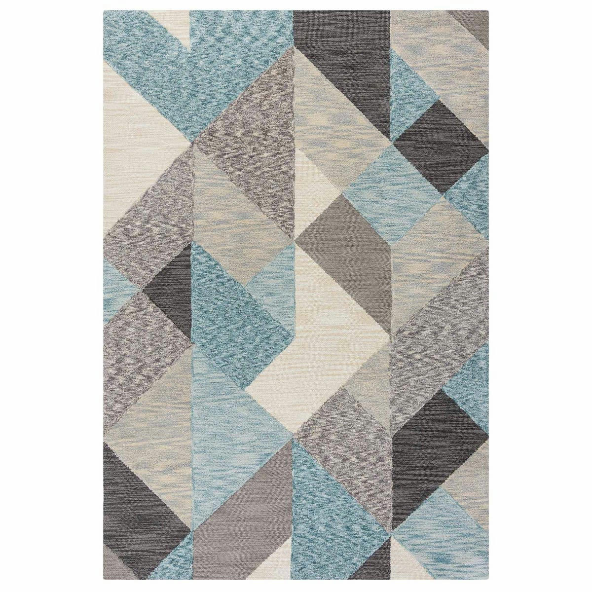 ICON - Tapis de salon en Polyester Bleu 120x170 cm