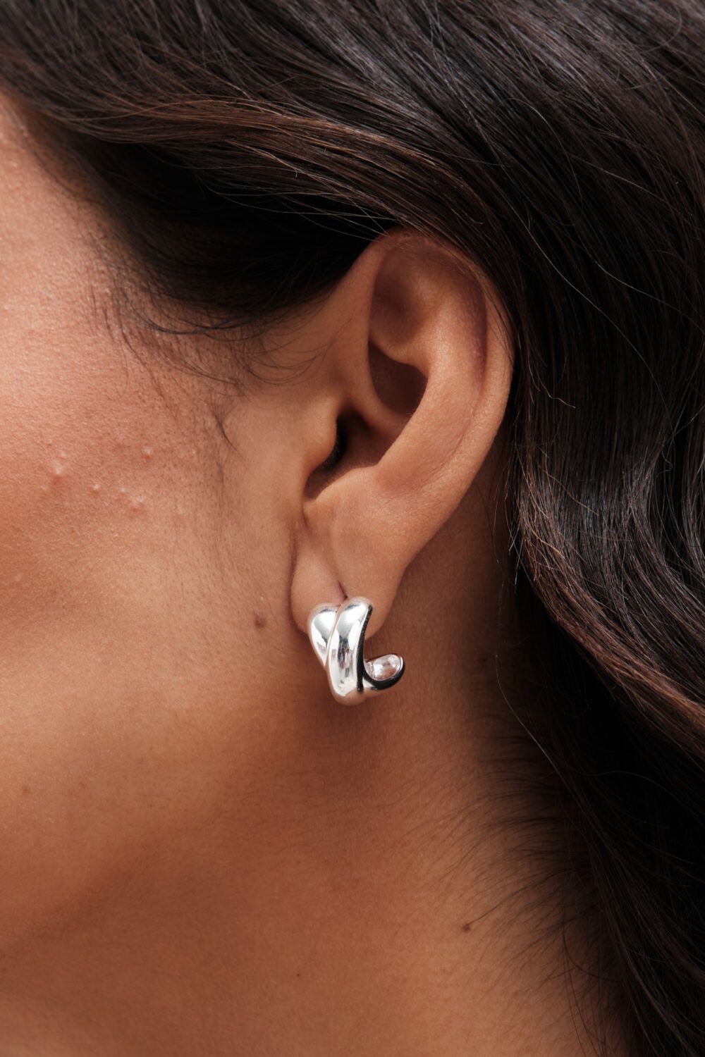 Simply Silver Sterling Silver 925 Polished Kiss Hoop Earrings