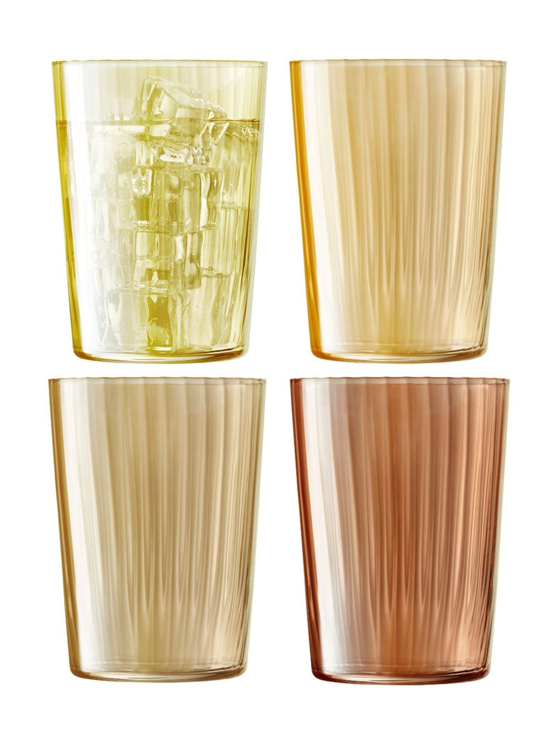 LSA International Set of 4 Amber and Orange Gems Tumblers 560ml Assorted