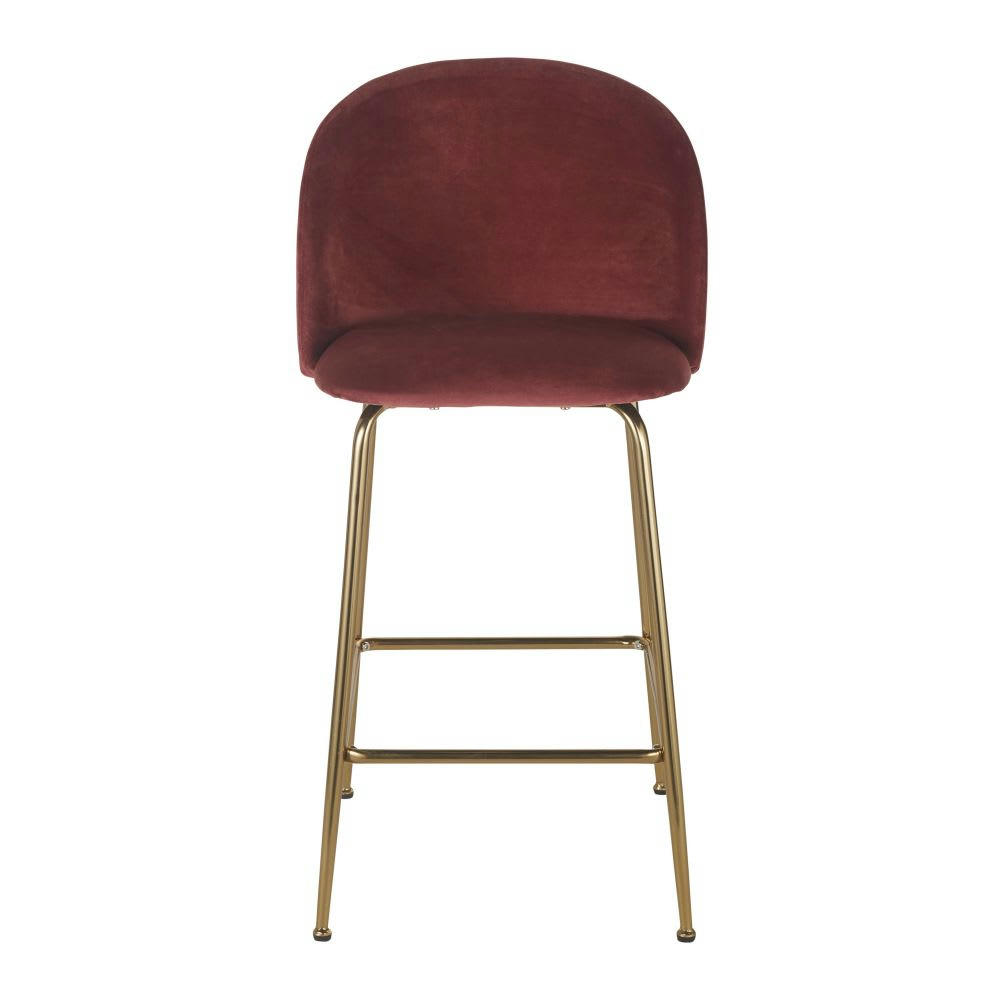 Ginette - Chaise pour îlot central en velours terracotta H65