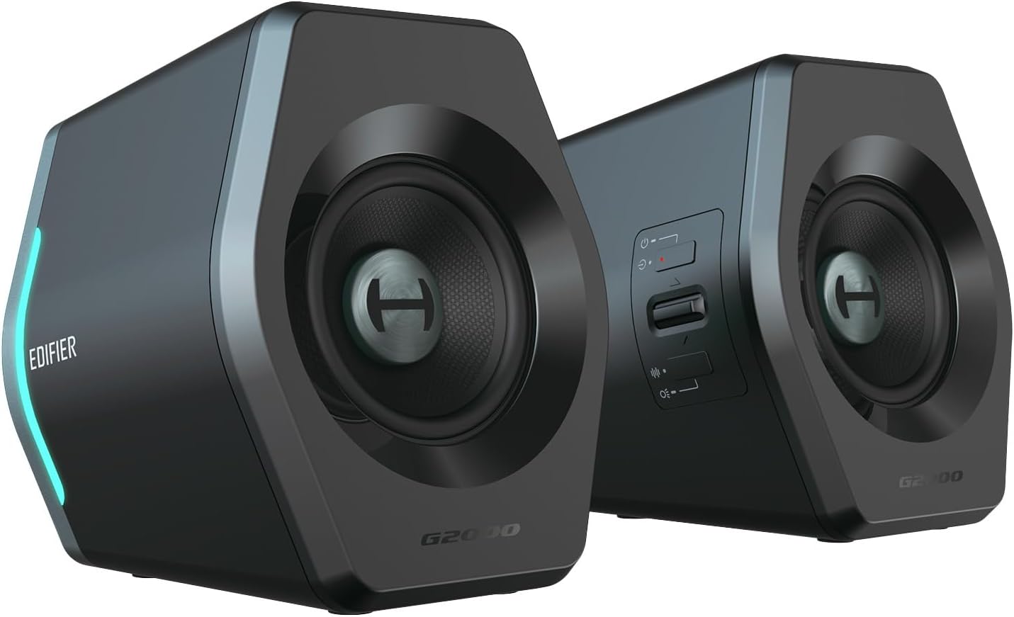 Edifier Hecate RGB Gaming Speakers, 32W Peak Power, Bluetooth 5.1, Game/Movie/Music Modes, 12 RGB Lighting Effects, Compact Design for PC/PS4/Desktop - Black