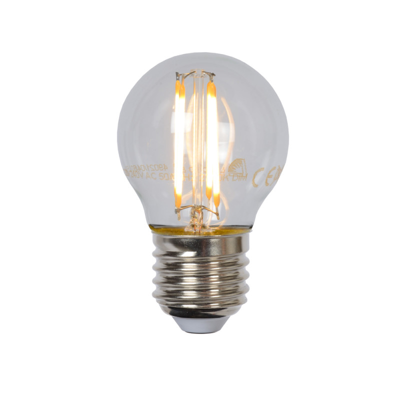 Ampoule transparente à filament LED E27 4 W Ø 4,5 cm dimmable LUCIDE