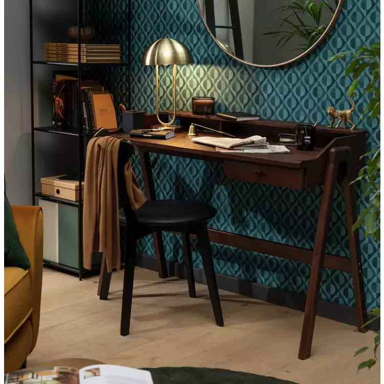 Habitat Ewell 1 Drawer Desk - Walnut