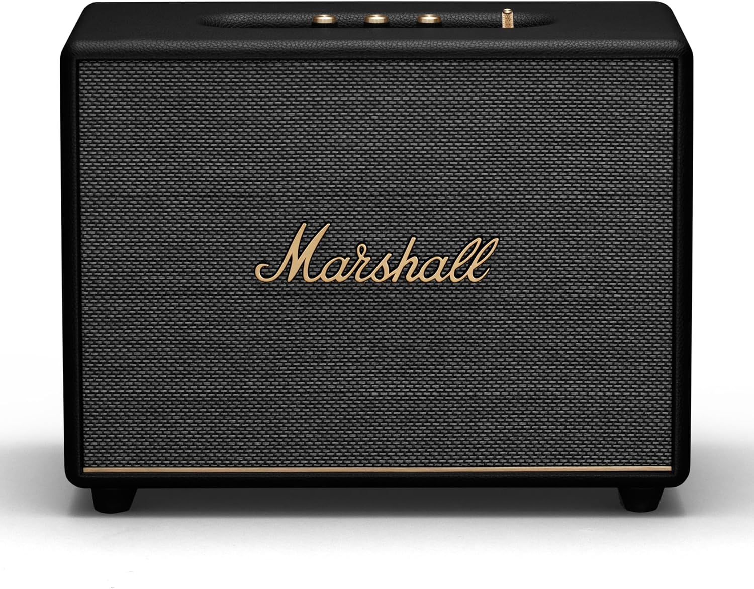 Marshall Woburn III Bluetooth Home Speaker - Loud Stereo Sound with Bass and Treble Controls | Plug-in Powered | Record Player Compatible | HDMI  RCA  3.5 mm Aux Inputs - Black
