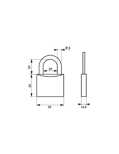 Cadenas à clé Color UNIKEY (achetez-en plusieurs, ouvrez avec la même clé), 40mm, vert, 2 clés - THIRARD