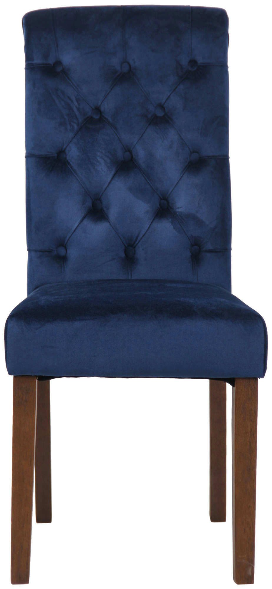 LISBURN - Chaise de salle à manger matelassée en velours Bleu