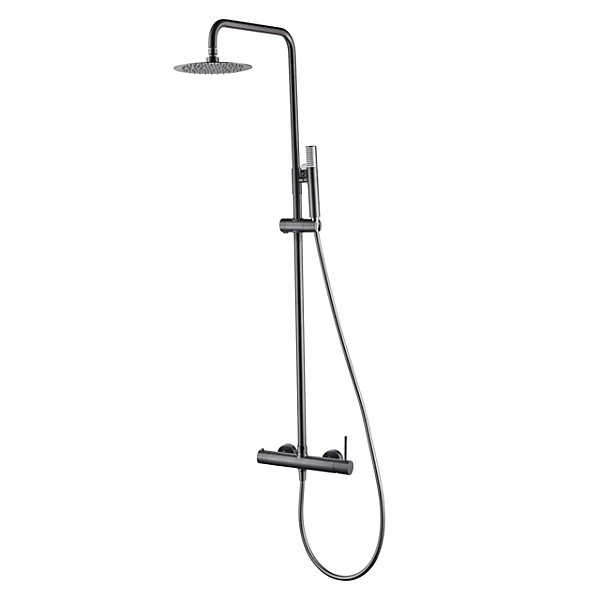 Colonne de douche externe CURVED Mitigeur monocommande Canon de fusilChroméNoir matCanon de fusilOr brosséOr rose brossé Colonne