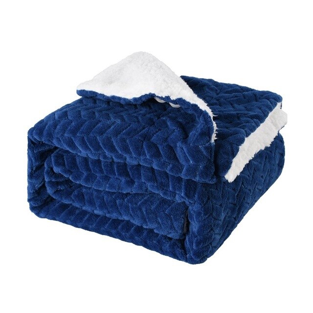Flannel Thick Velvet Wool Blanket Bed Cover Quilt Queen Size
