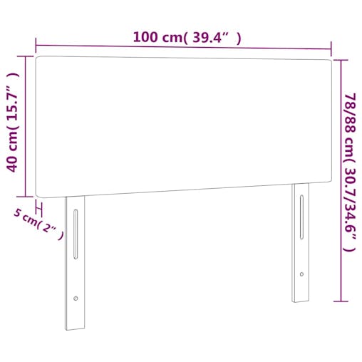 NNEVL LED Headboard Dark Grey 100x5x78/88 cm Velvet