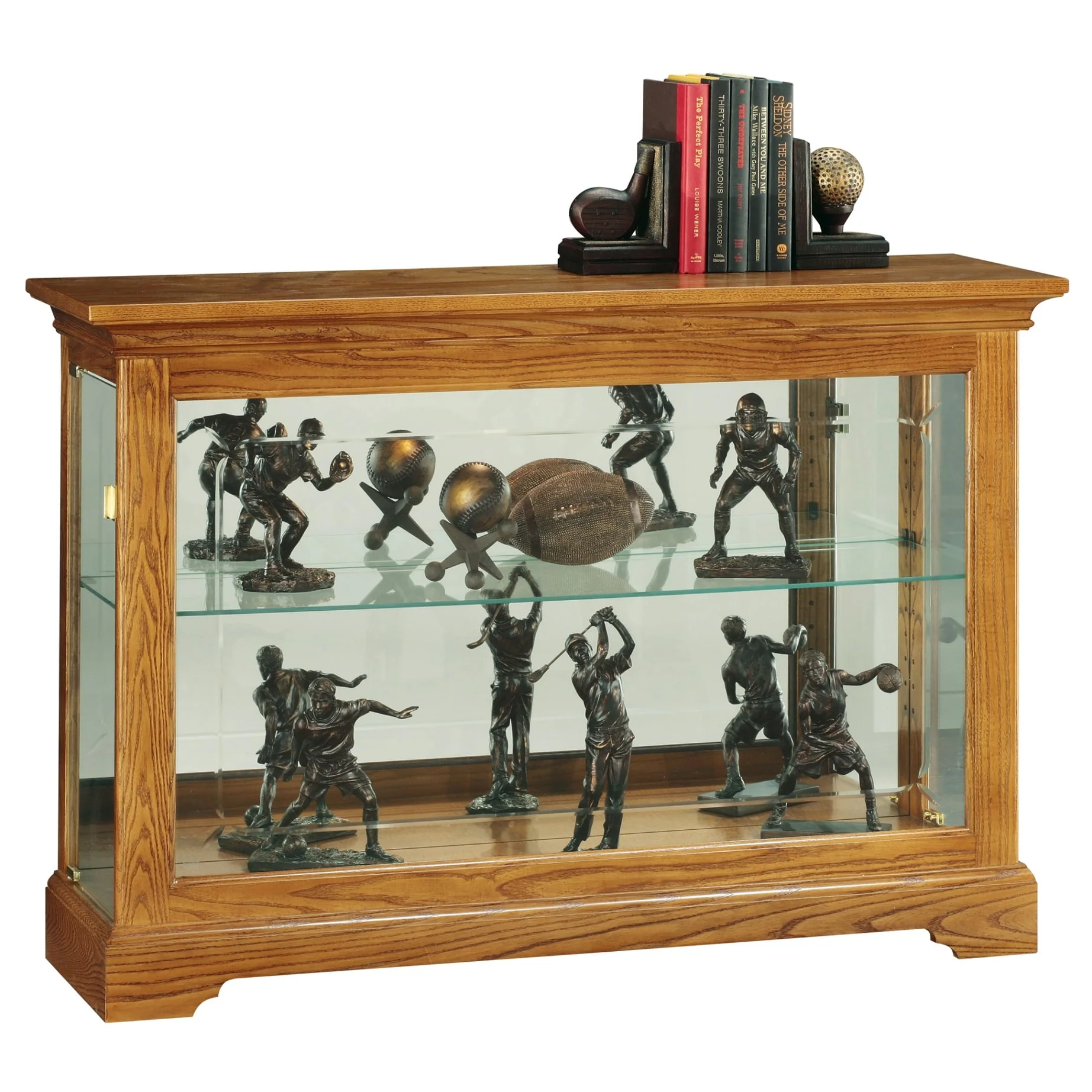 Howard Miller Burrows Light Brown Solid Wood 2-shelf Curio Cabinet