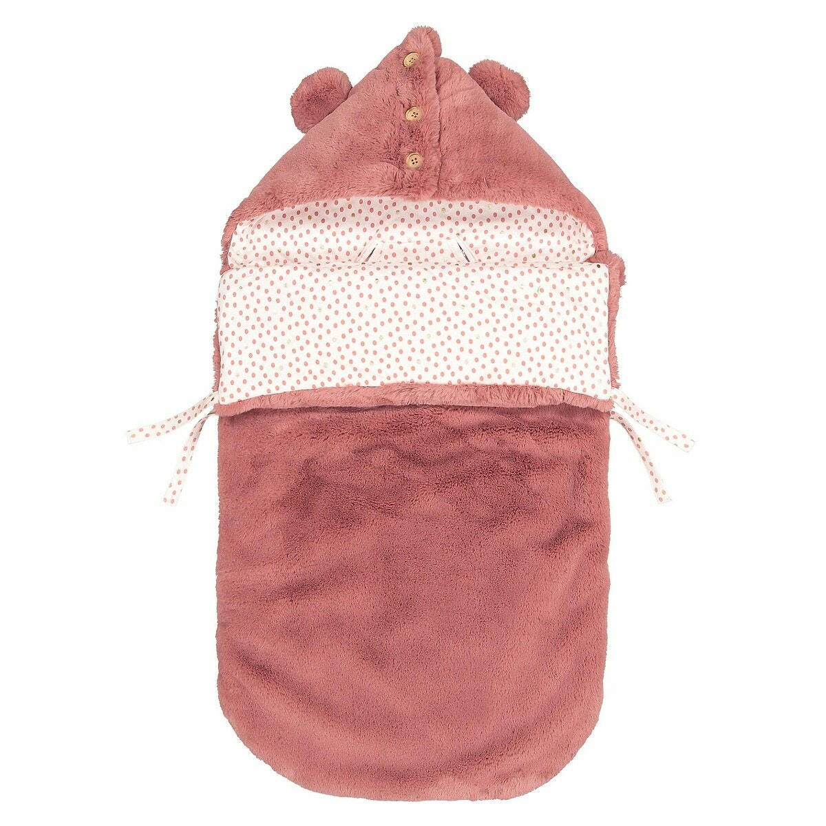 Nid d'ange à capuche maille peluche