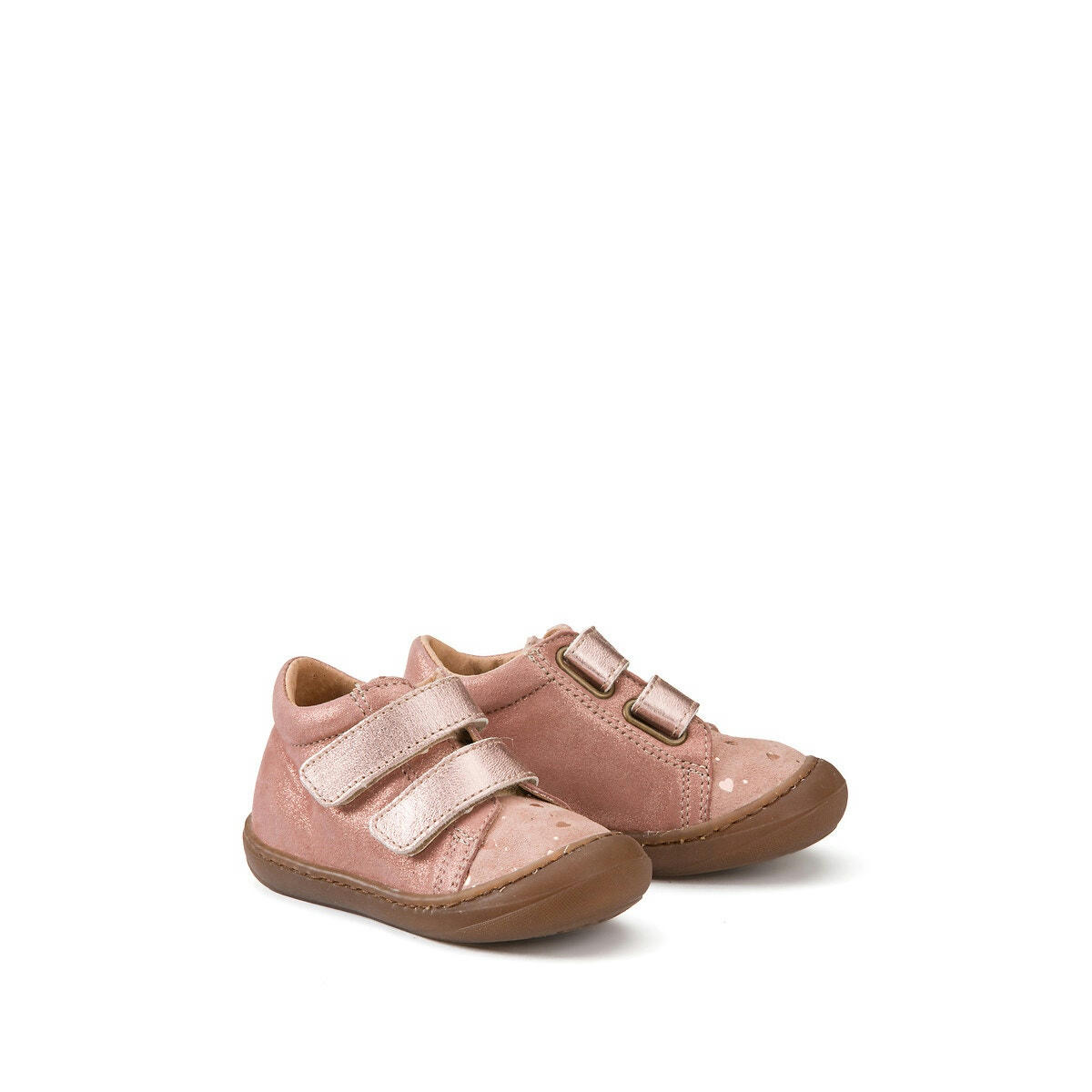 Chaussures souples en cuir à scratchs premiers pas