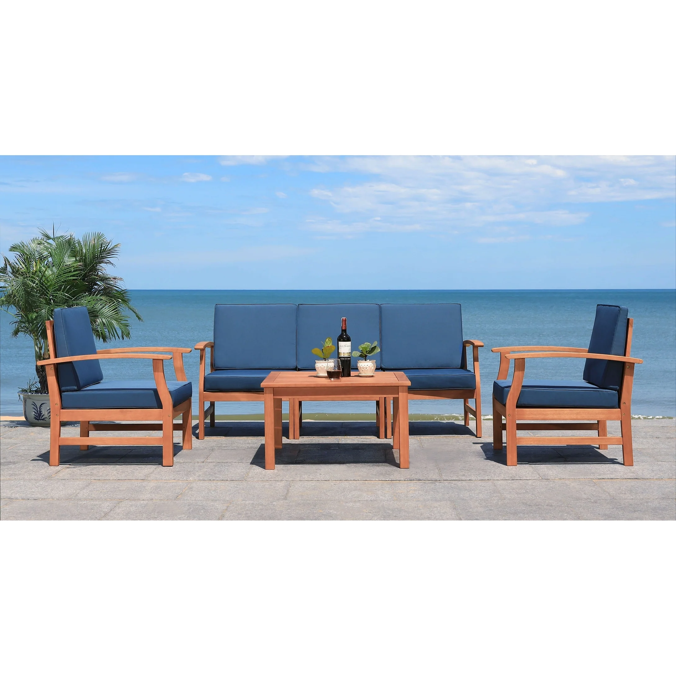 SAFAVIEH Outdoor Edit 4-Piece Patio Set - 32Wx32Dx18H
