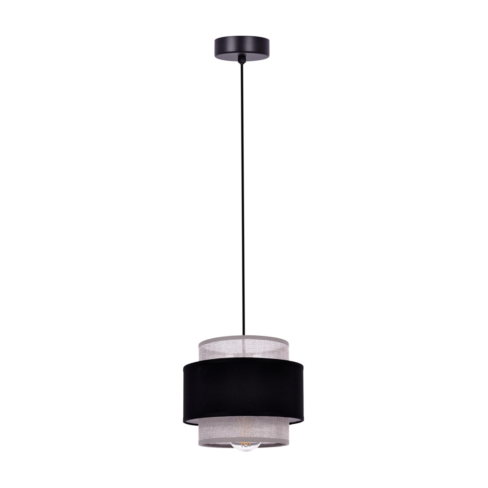 Lampa wisząca czarno-szara DOKA 1xE27x40W wym: 100x20x20 cm Kaja