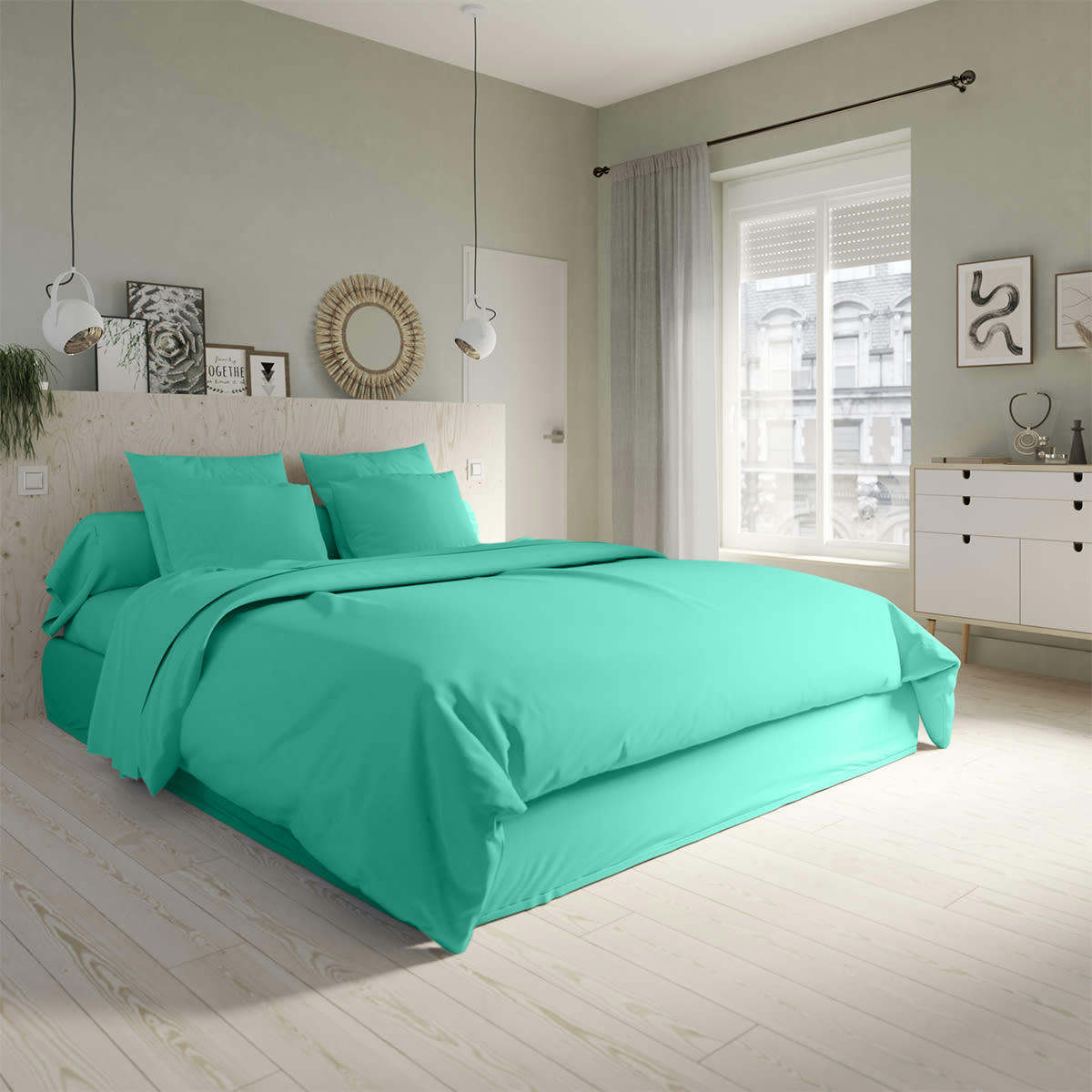 STUDIO - Housse de couette   Coton Vert 220x240 cm - DODO