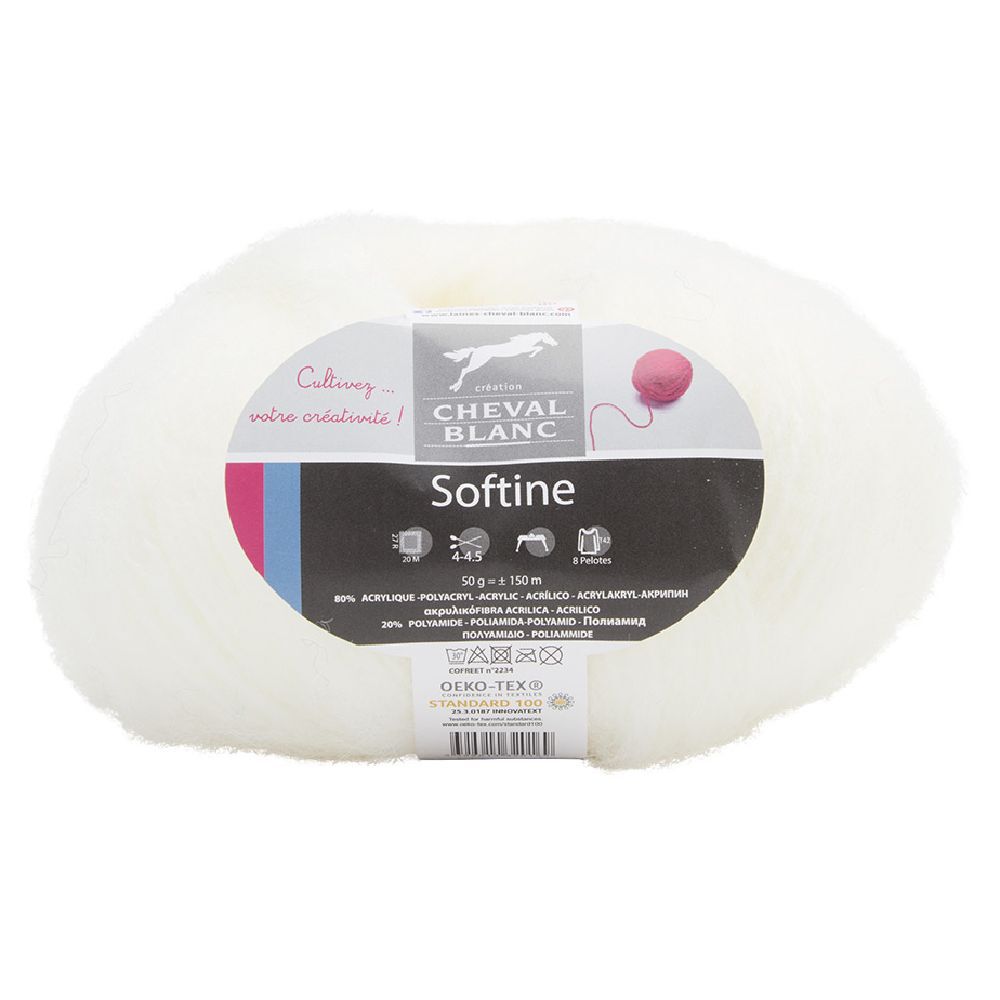 Fil à tricoter Softine blanc écru 50 g