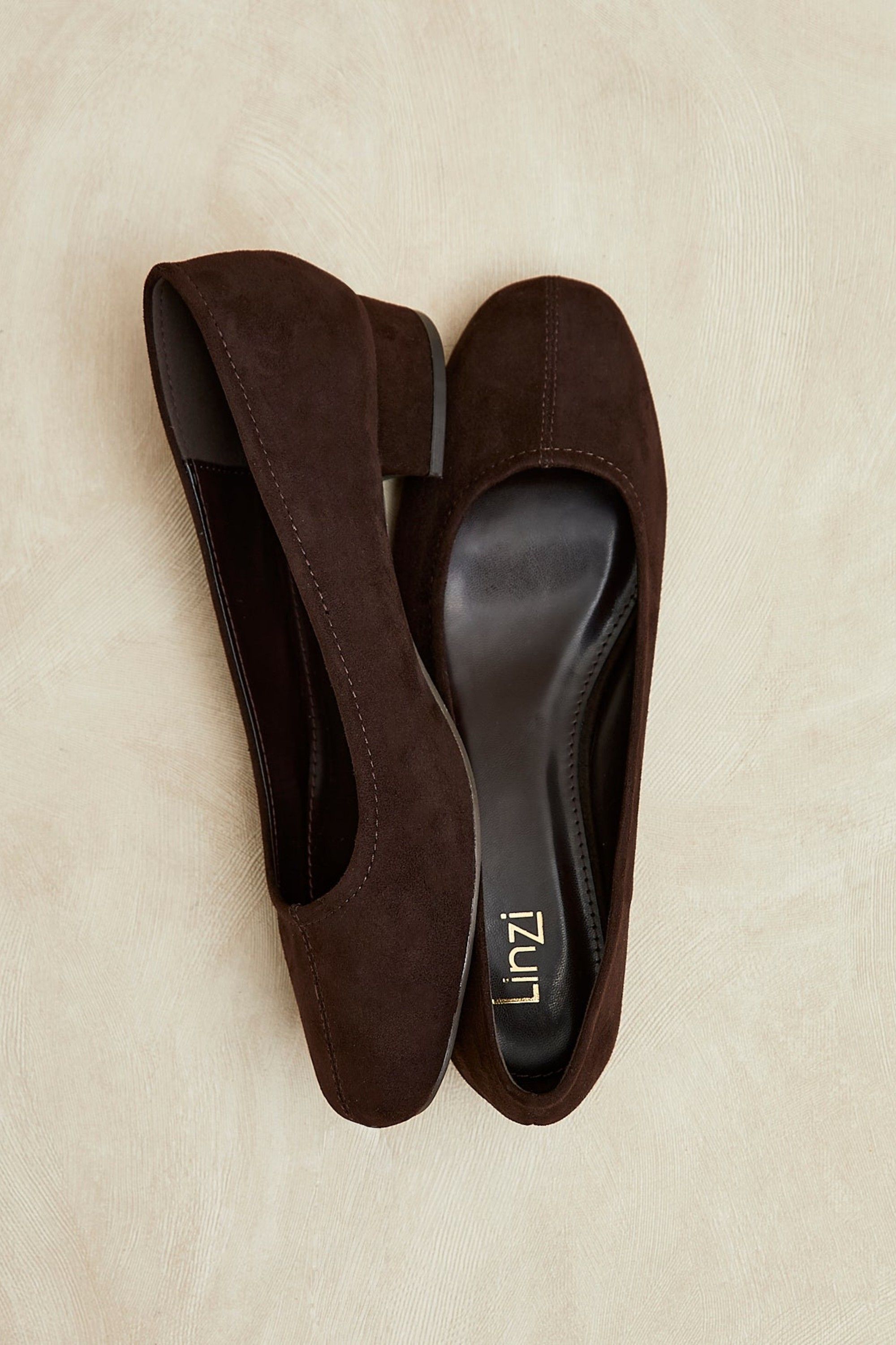 Linzi Origin Brown Low Block Court Heels