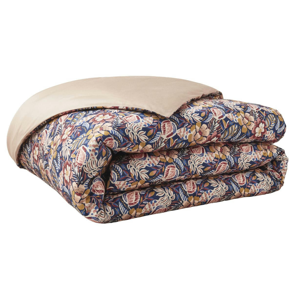 FOLK FLOWERS - Parure, housse + taie carrée en coton multicolore 260x240