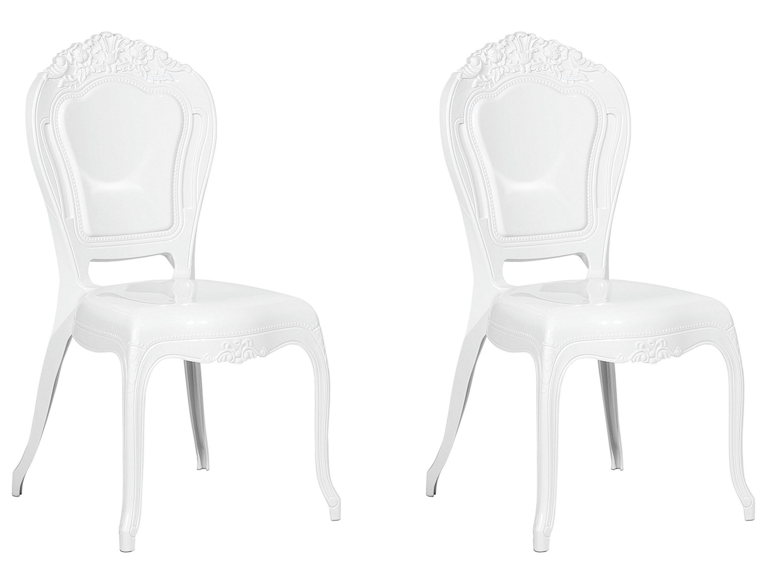 VERMONT - Lot de 2 chaises de salle à manger blanche