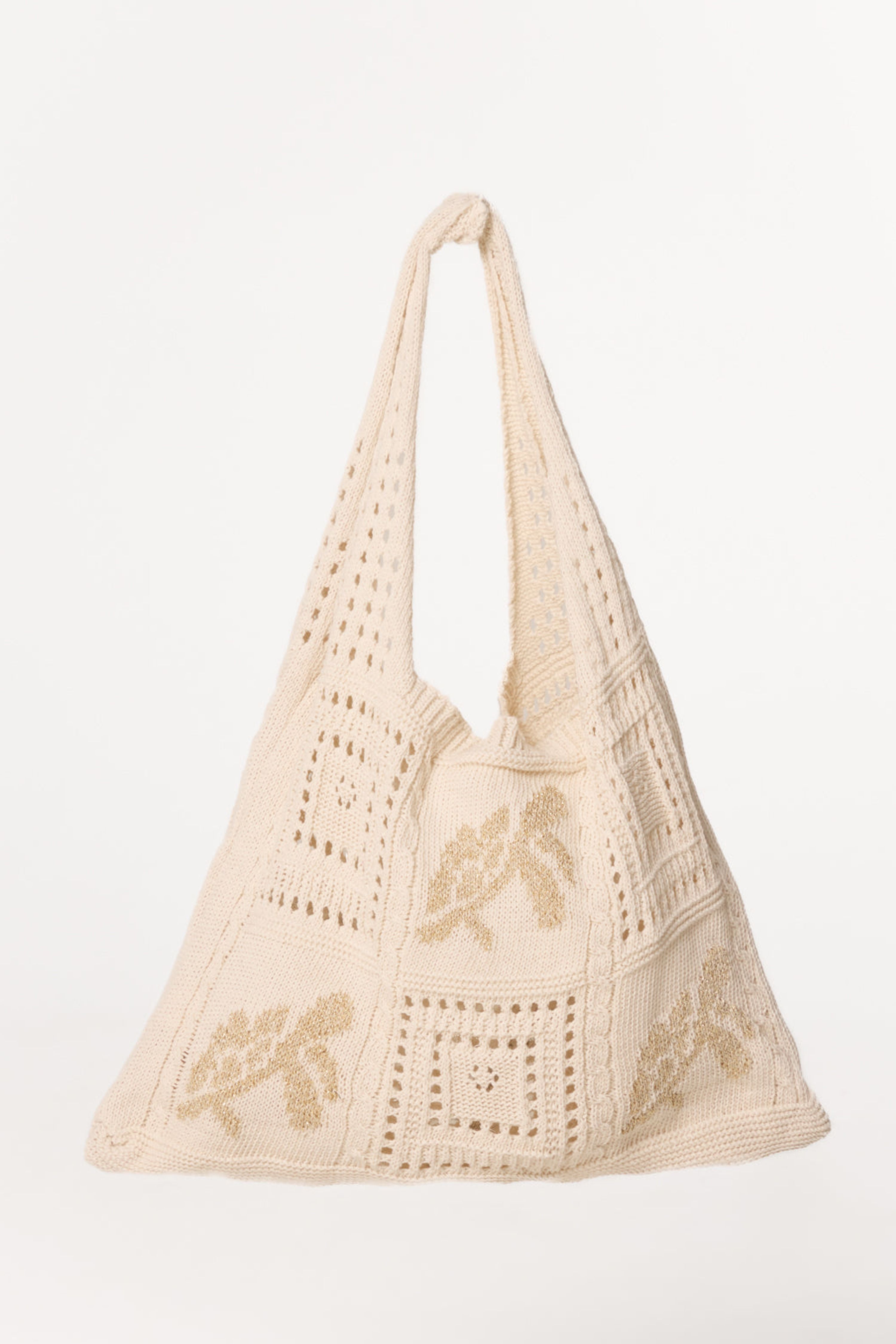 Blue Vanilla Metallic Crochet Knit Bag