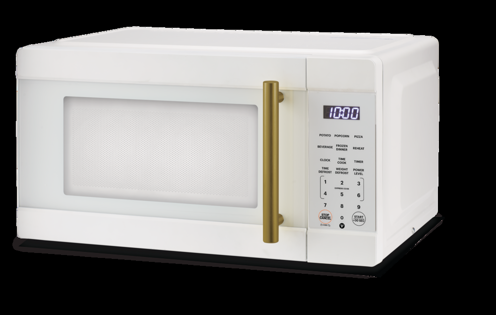 Vida by PADERNO Microwave Oven, White/Gold, 1.1-cu-ft