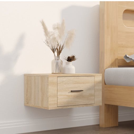 NNEVL Wall-mounted Bedside Cabinets 2 pcs Sonoma Oak 50x36x25 cm