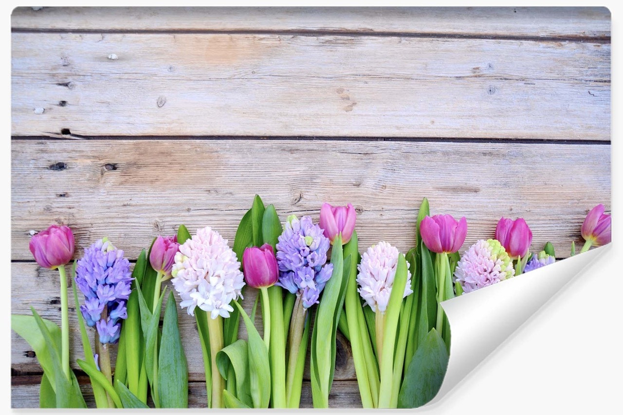 Fototapeta Ozdobna TULIPANY Kwiaty Wzór 3D 90x60cm