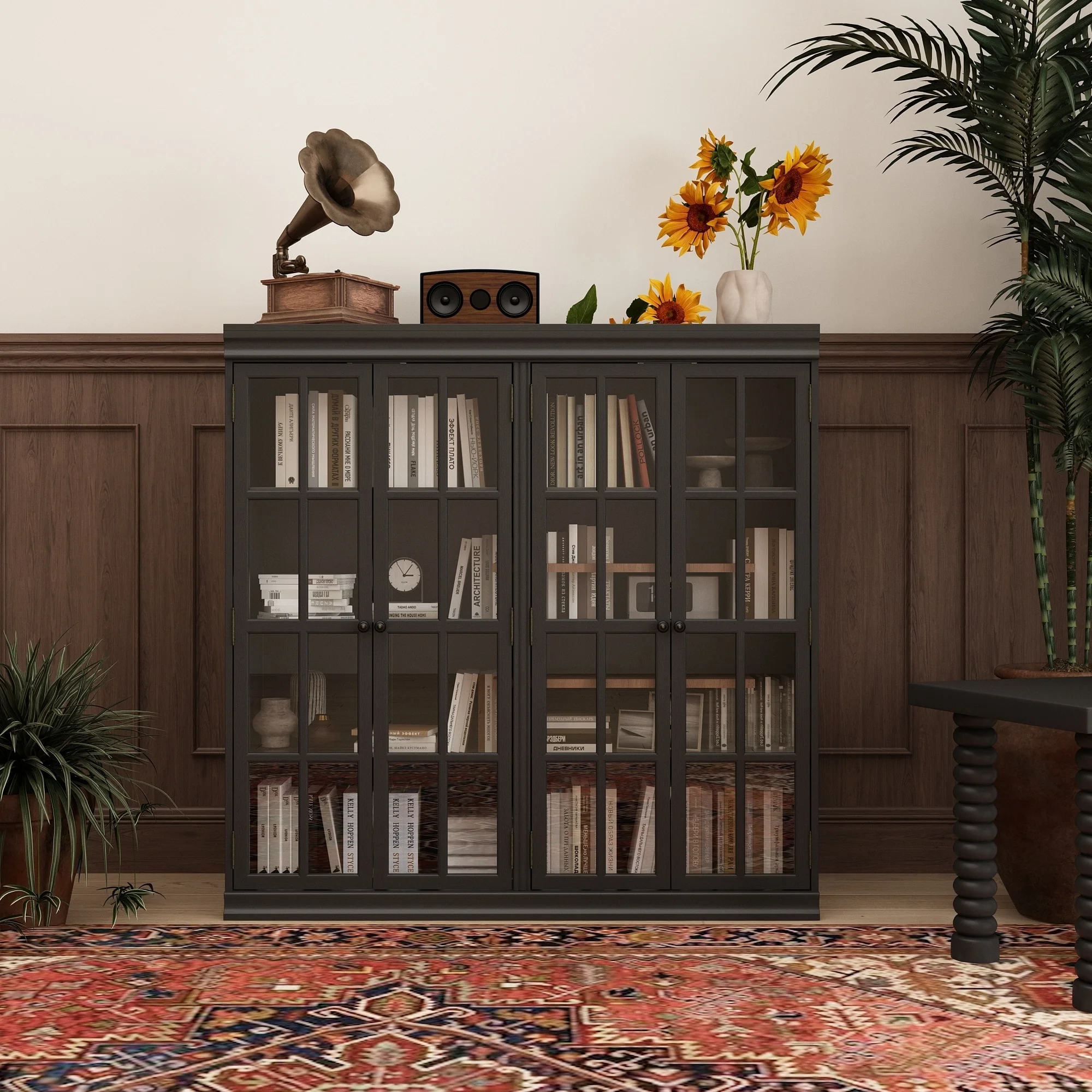 Versatile and Well-Crafted 2-Door Storage Solution Bookshelf Boocase