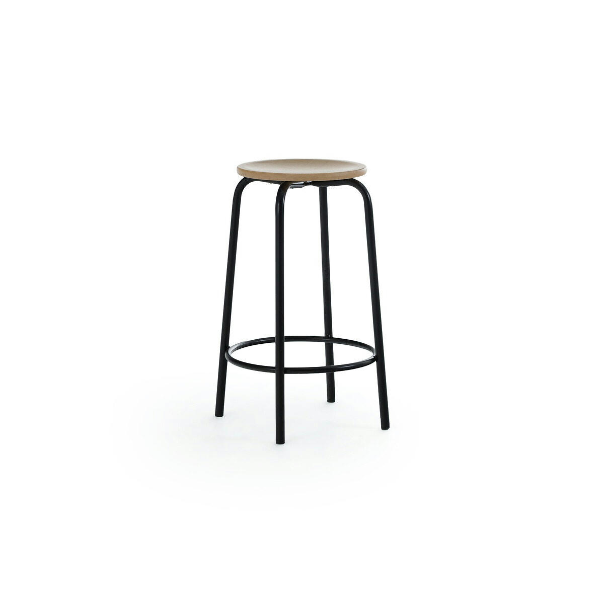 Tabouret de bar piètement métal acier H65 cm, Hiba