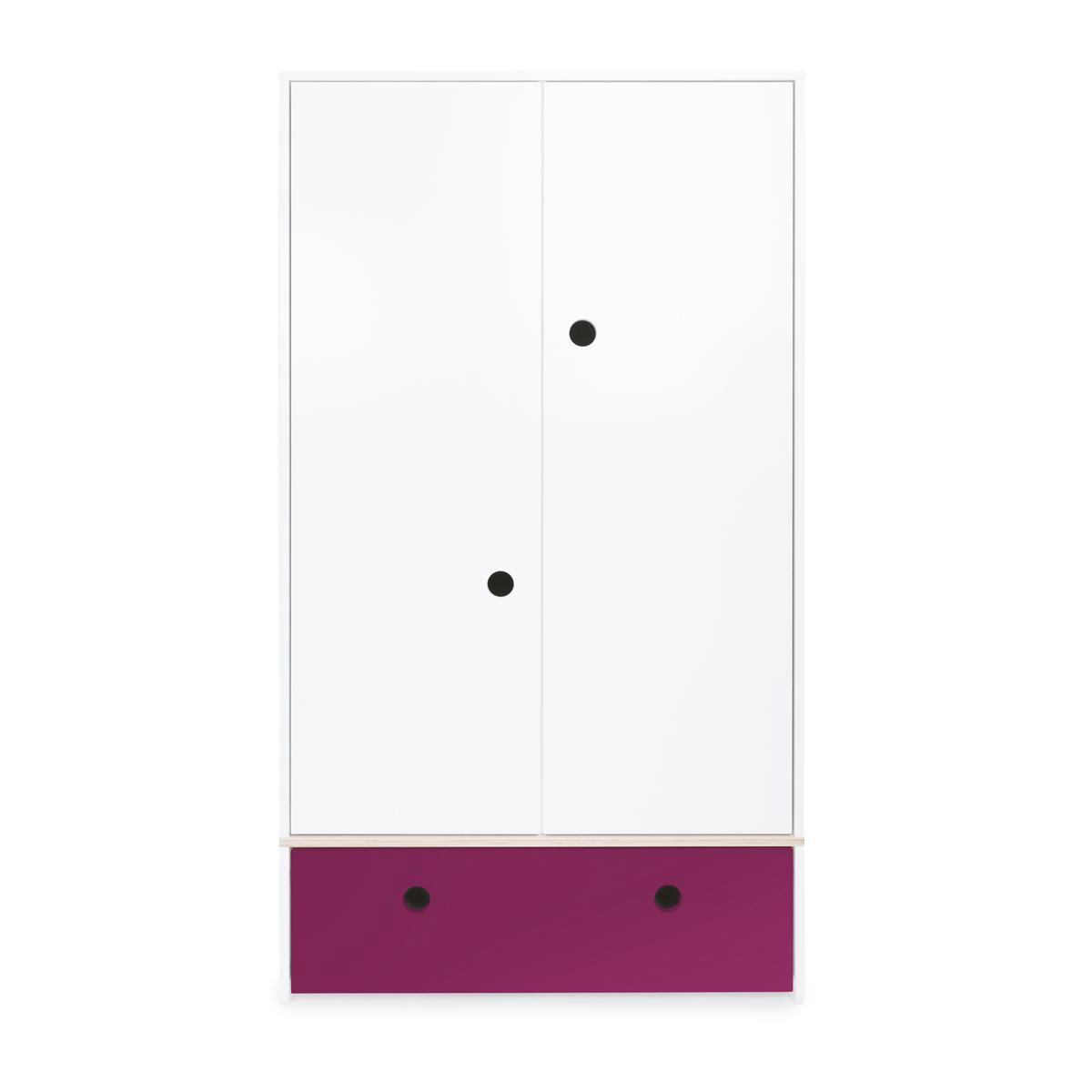 COLORFLEX - Armoire 2 portes façade tiroir prune