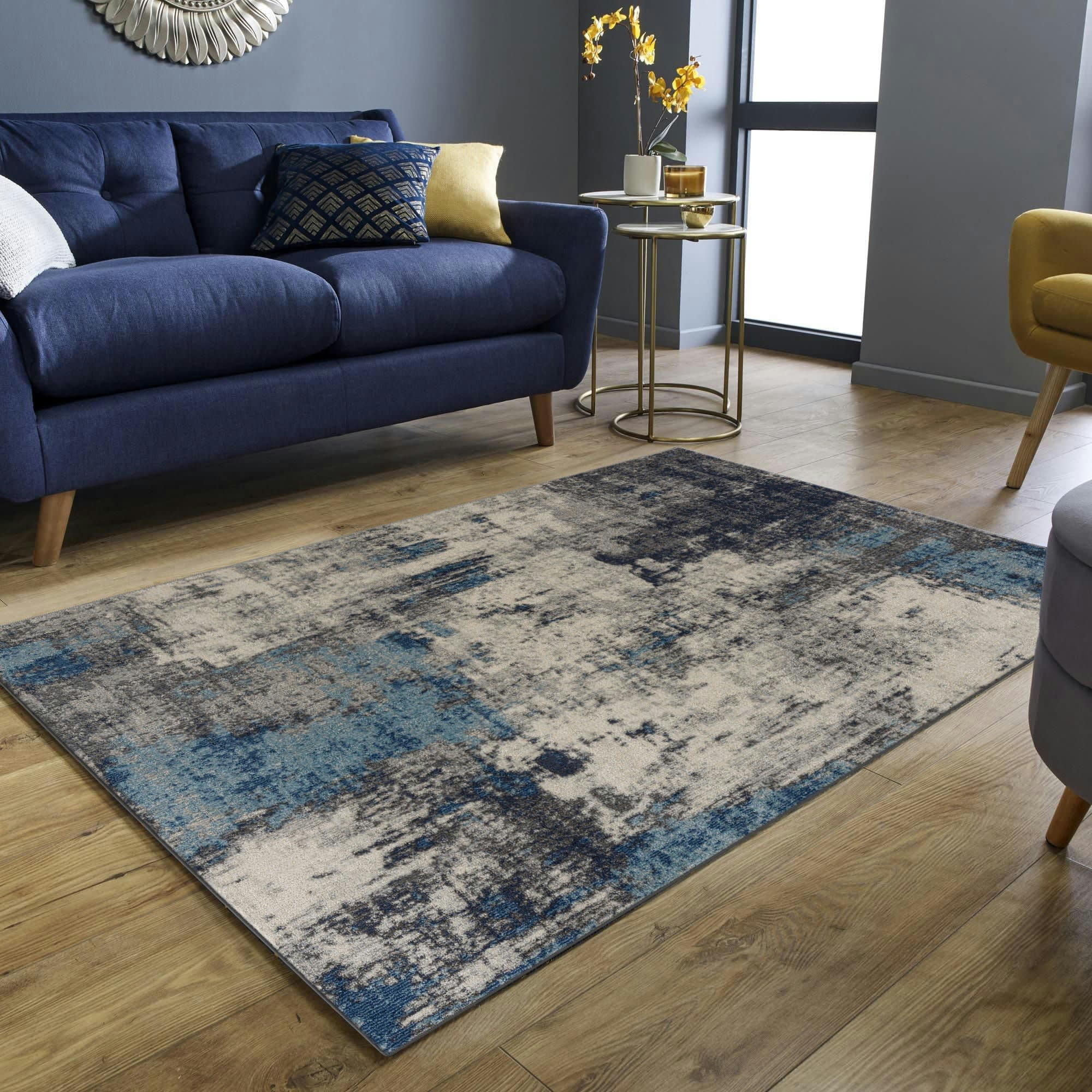 MILAN - Tapis d'inspiration createur turquoise 120x170cm