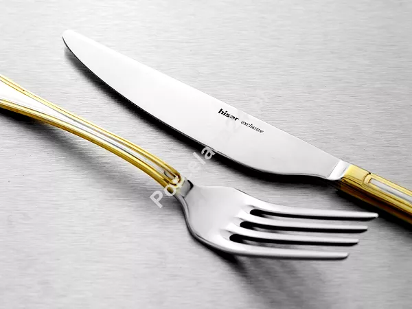 Komplet sztućców 24 cz. na 6 osób Hisar - Avsa Gold (3.0/2.5 mm) złocone
