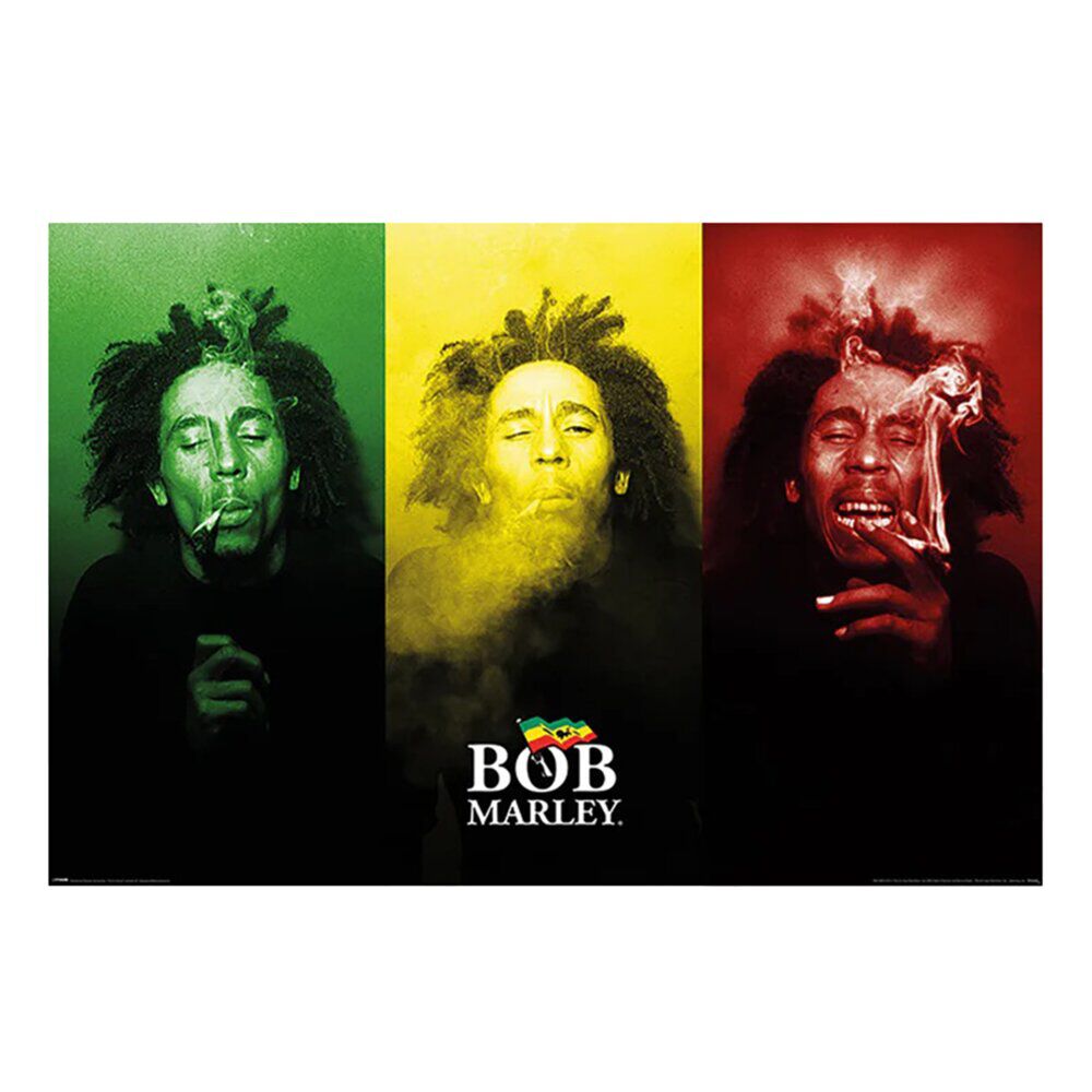 Poster tricolore Bob Marley 91,5x61cm