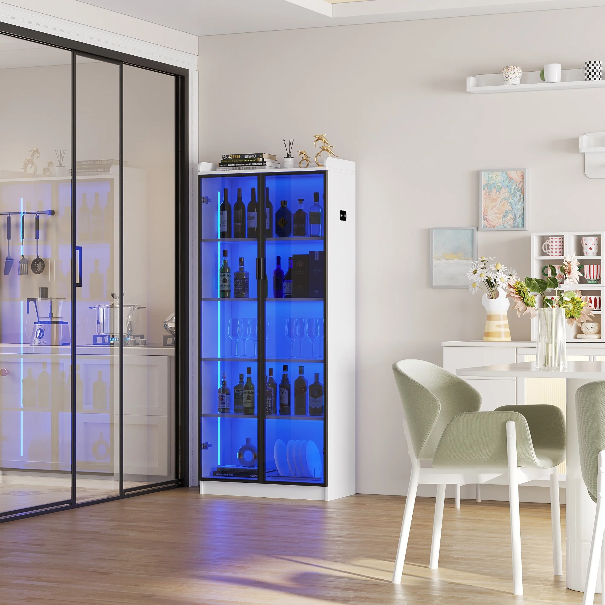 Dining Cabinet with LED light - N/A