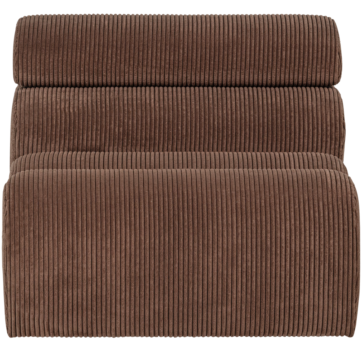 WOOOD 1-zits element bank Novi - Ribstof - Mokkabruin - 86x82x113