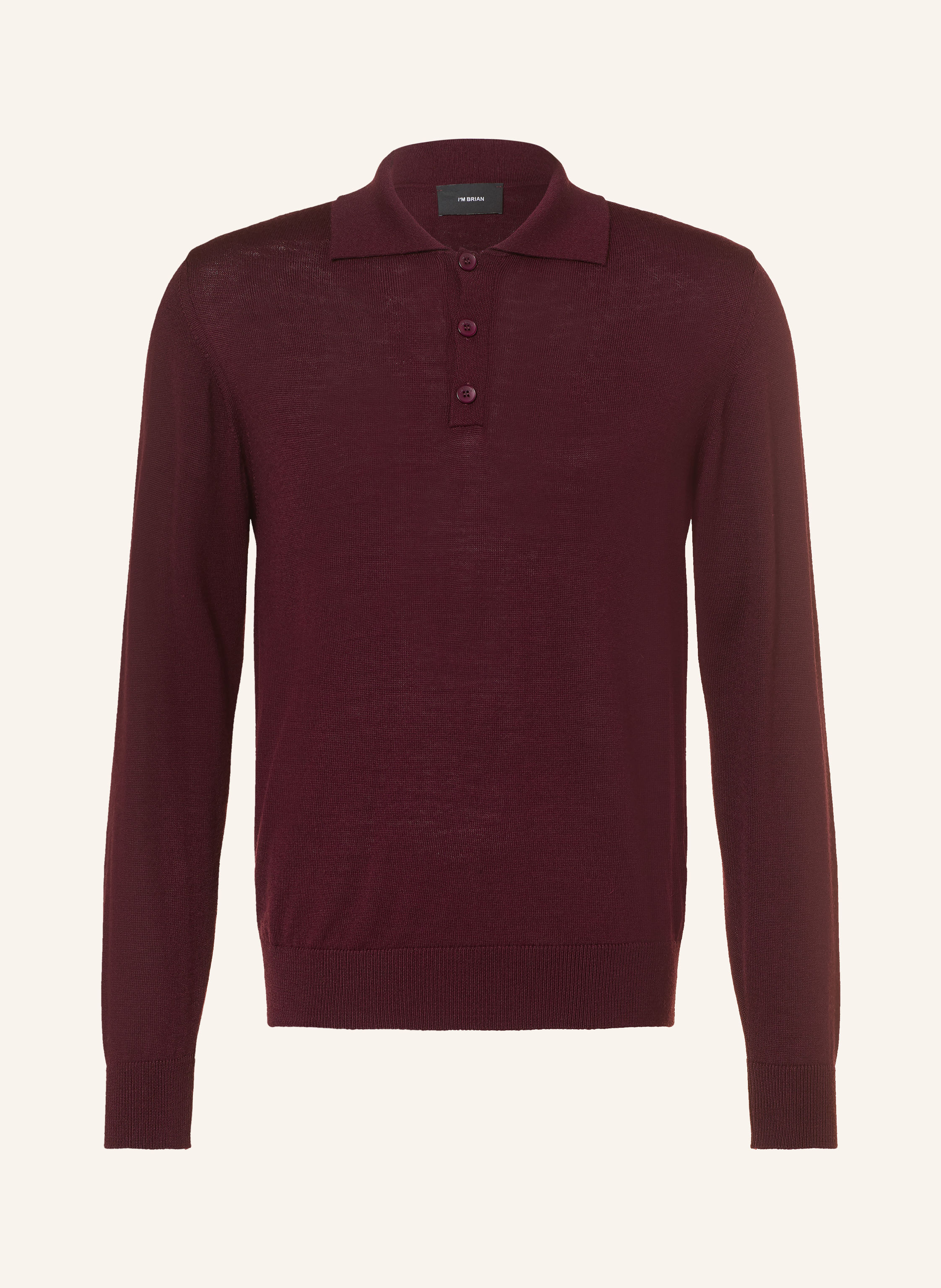 I'M BRIAN Strick-Poloshirt mit Merinowolle