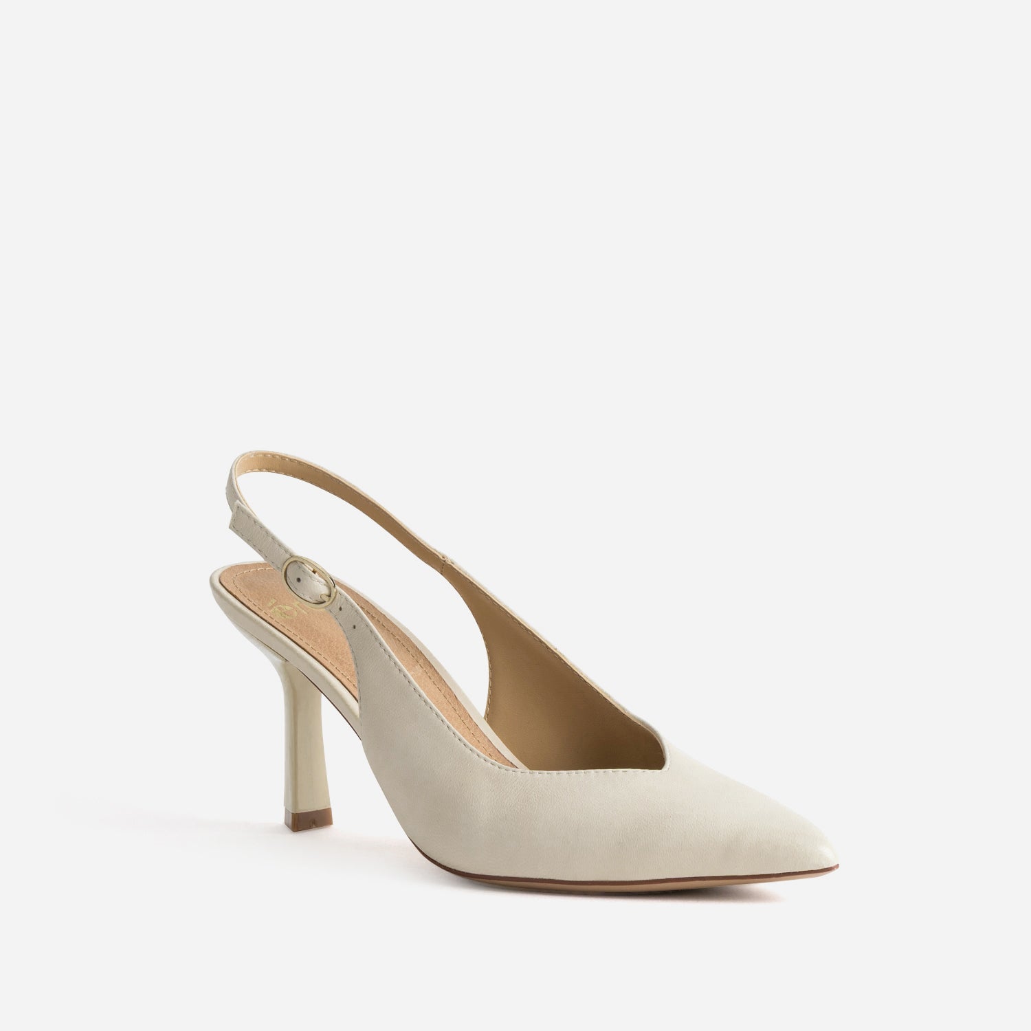 Escarpin slingback beige cuir