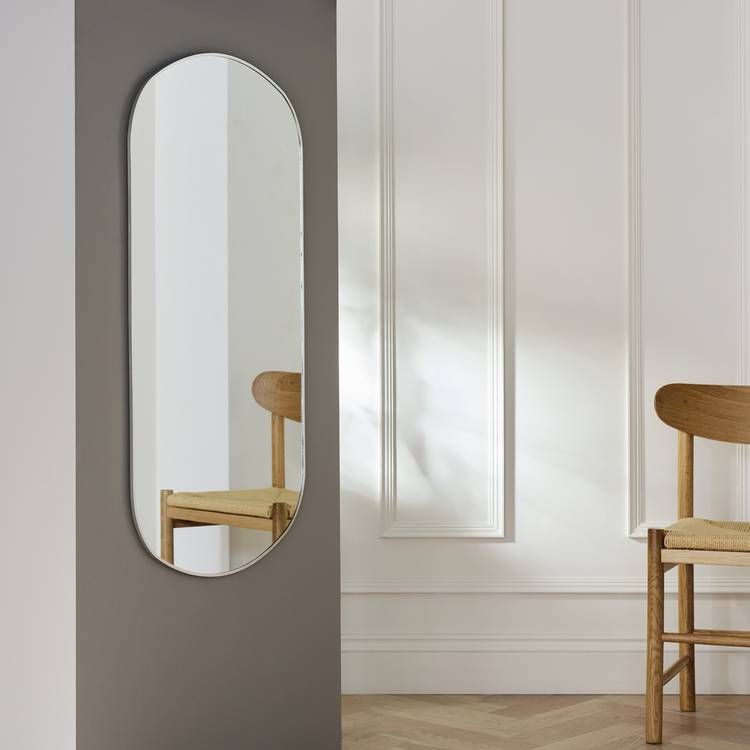 Habitat Silver Pill Wall Mirror - 100x60cm