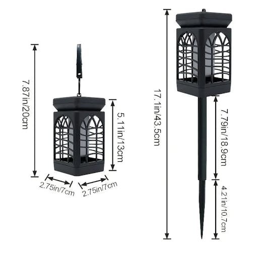 NNETM 4Pcs Flame Flickering Solar Lantern | IP65 Waterproof Outdoor Lights