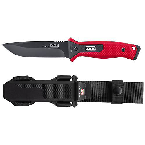 4K5 Tools TK 200 couteau fixe 600.200A - lame 120 mm, revêtement noir, manche rouge/noir