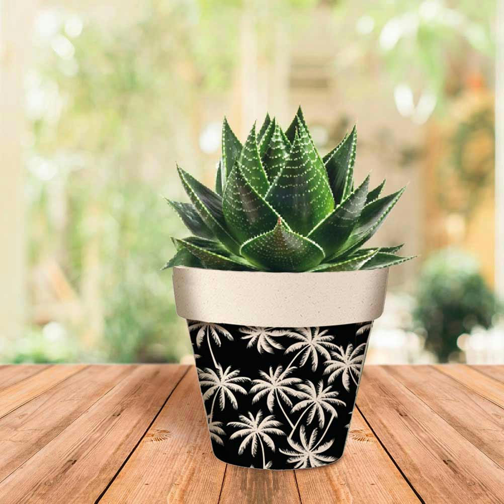 - Cache pot en bambou palmiers D17cm