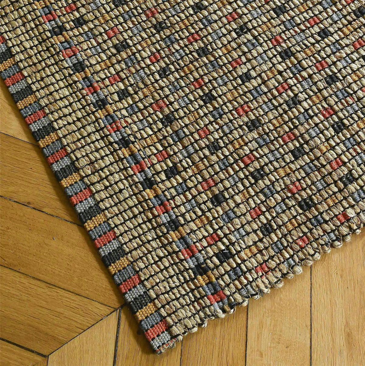 - Tapis rectangulaire jute et coton