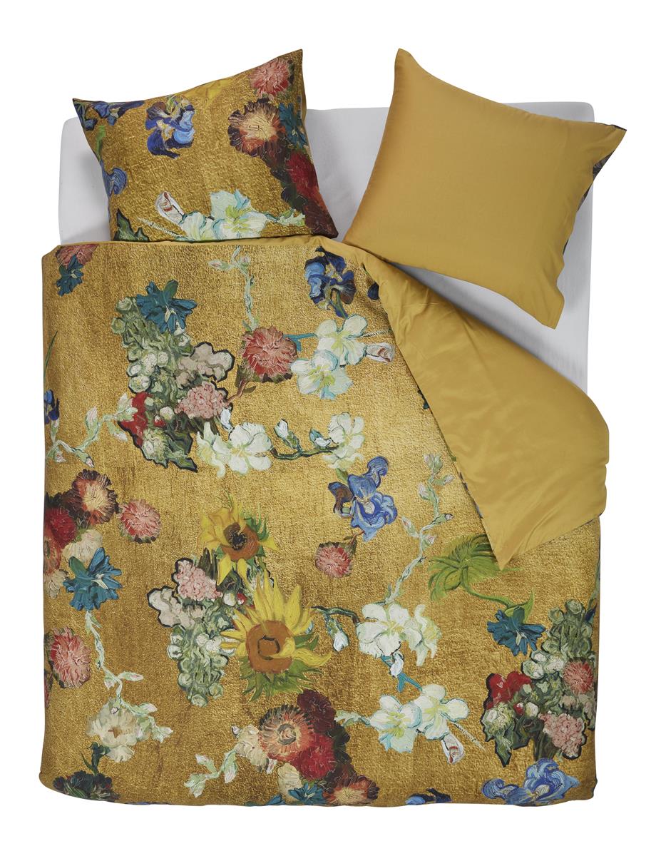 Beddinghouse x Van Gogh Museum Partout des Fleurs dekbedovertrek - Lits-Jumeaux - 240x200/220 cm - Goud