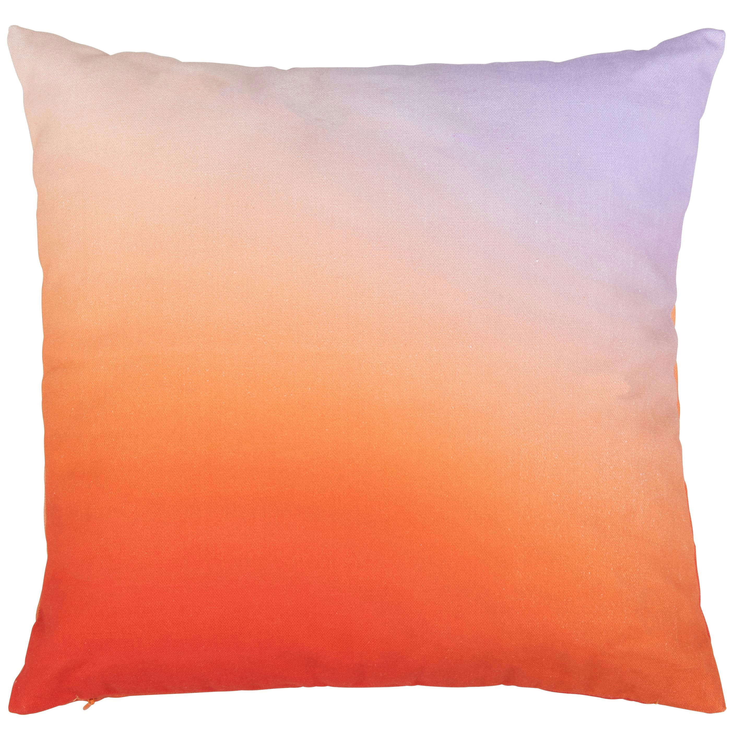CABRUM - Housse de coussin en coton biologique imprimé dégradé orange et bleu 40x40