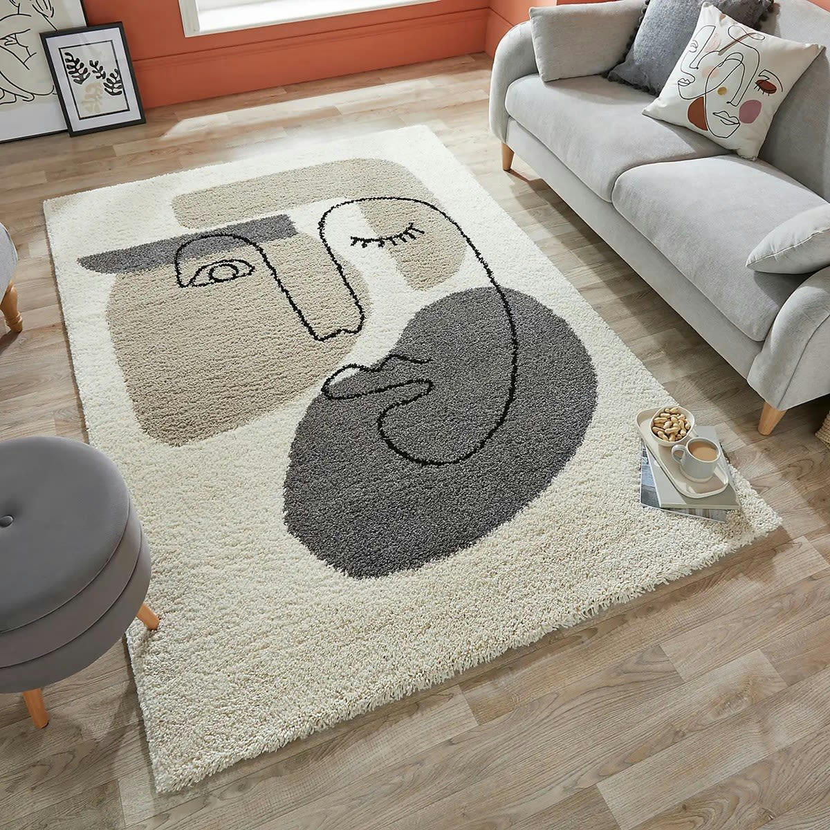 LOOKER - Tapis de salon en polypropylène beige 120x170 cm