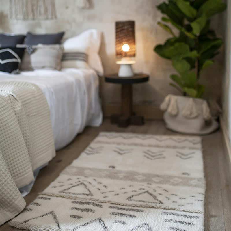 BOHEMIAN CLASSICS - Tapis ethnique berbère en laine beige 80x140