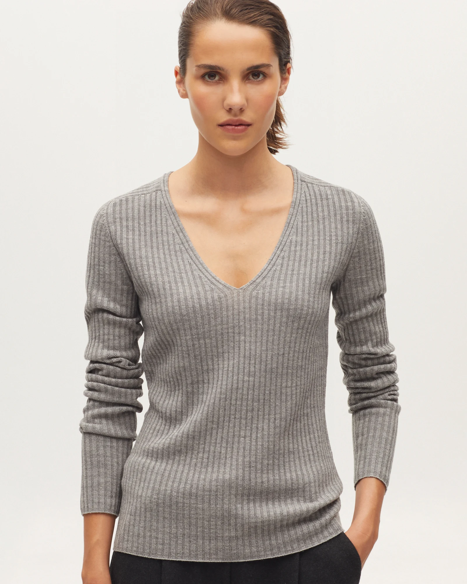 Pull col V en laine mérinos