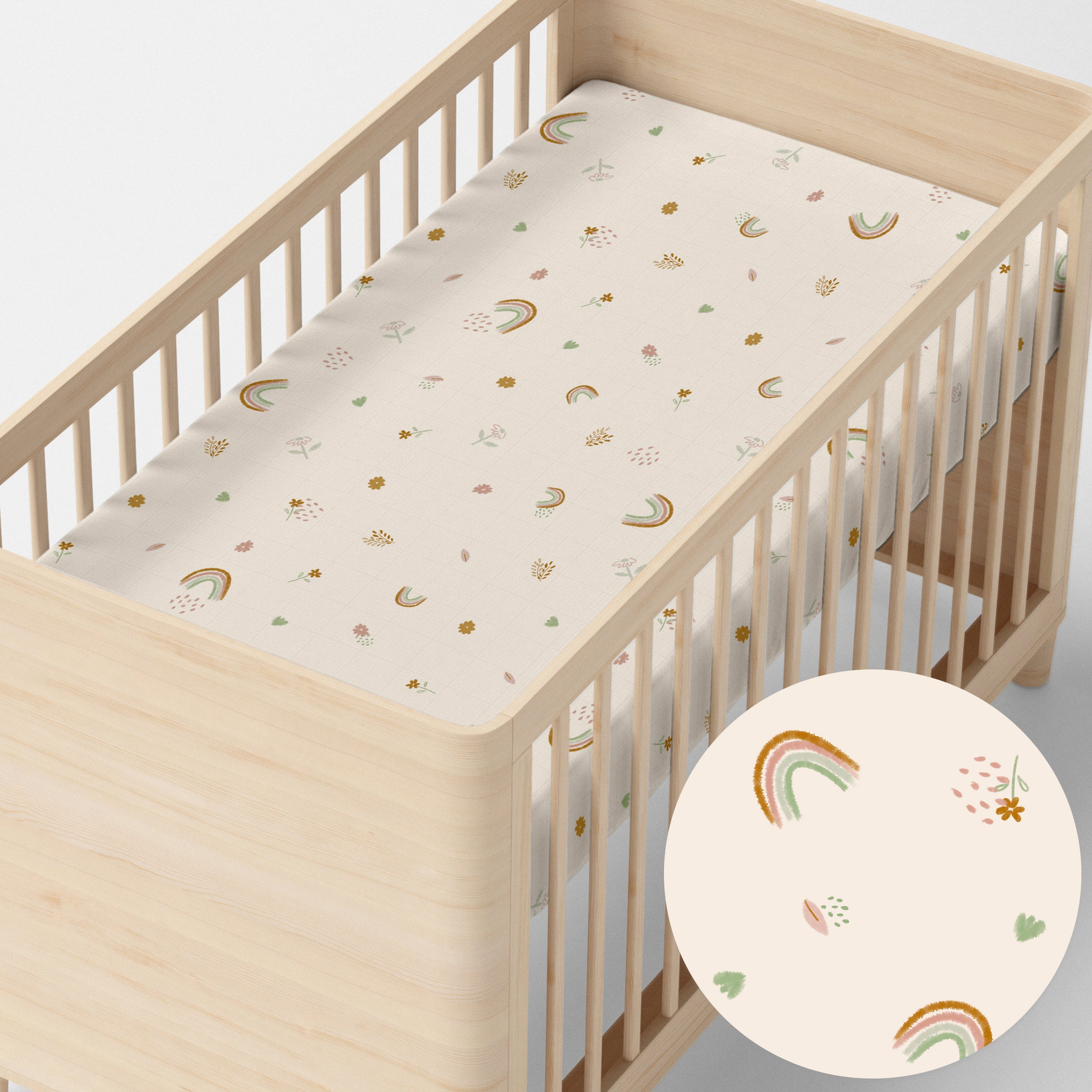 Iris Hoeslaken wieg Happyfriday Mini, Veelkleurig, 100% katoen, de kwa