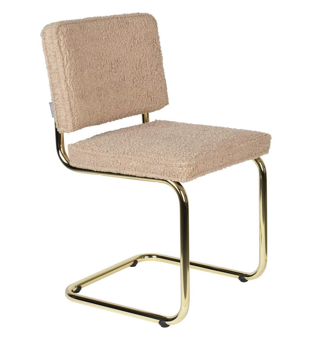 TEDDY - Chaise en tissu doudou rose