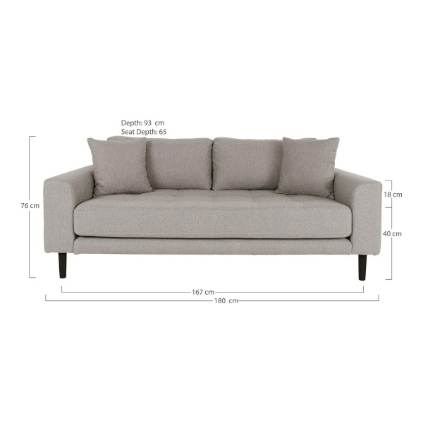Sofa 3-osobowa Lido beżowa bukowe nogi w stylu skandynawskim